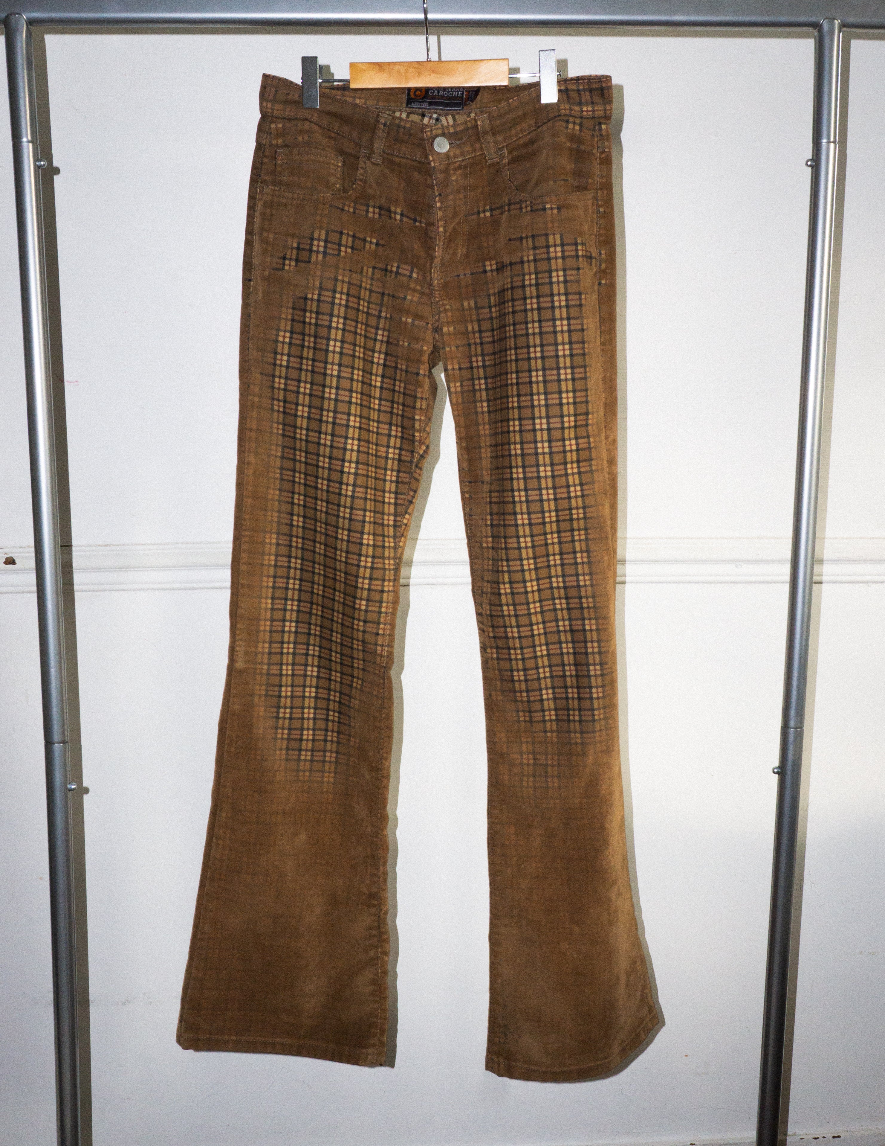 Pantalon à Carreaux et Velours T.34