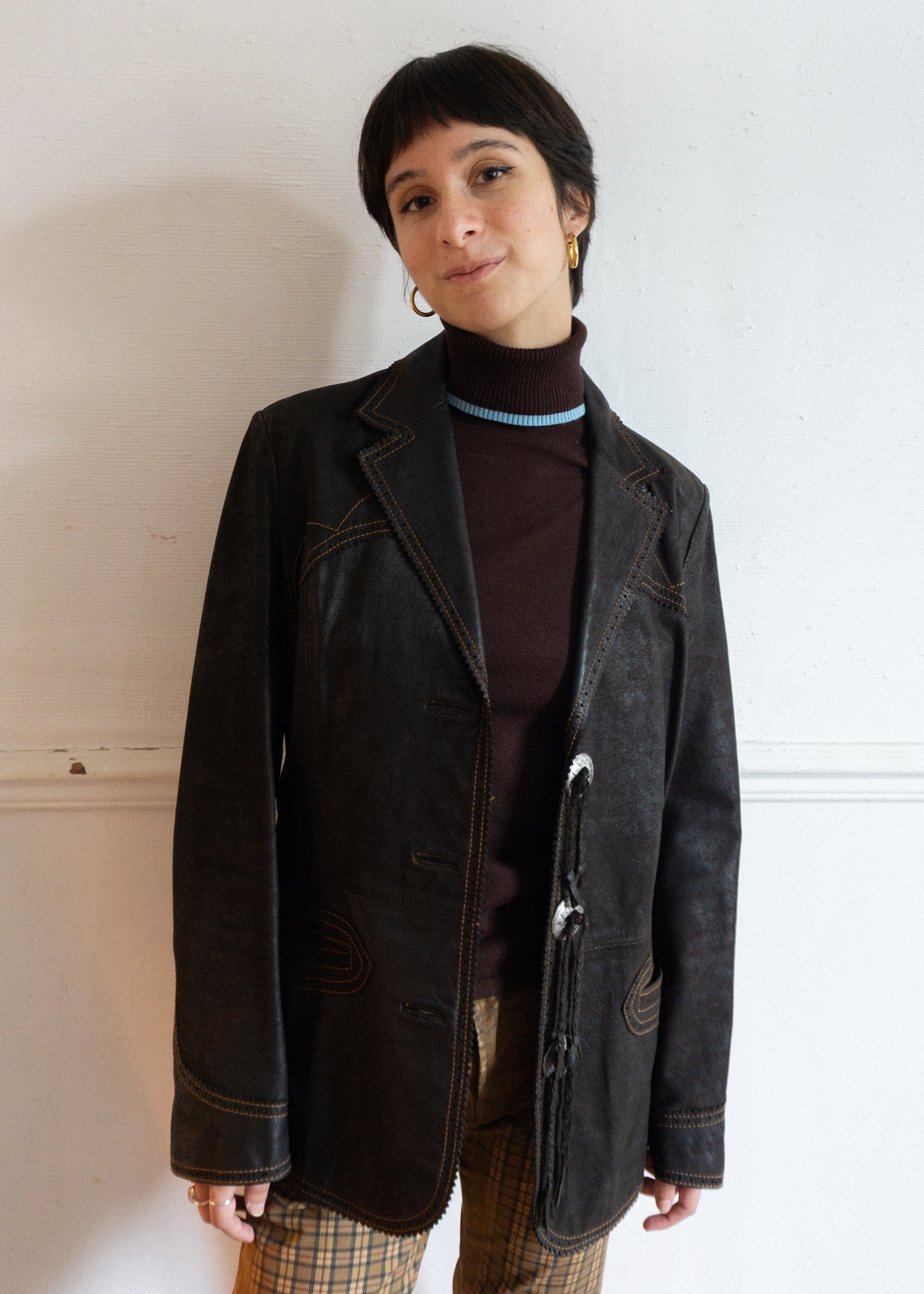 Veste Blazer en Cuir T.38