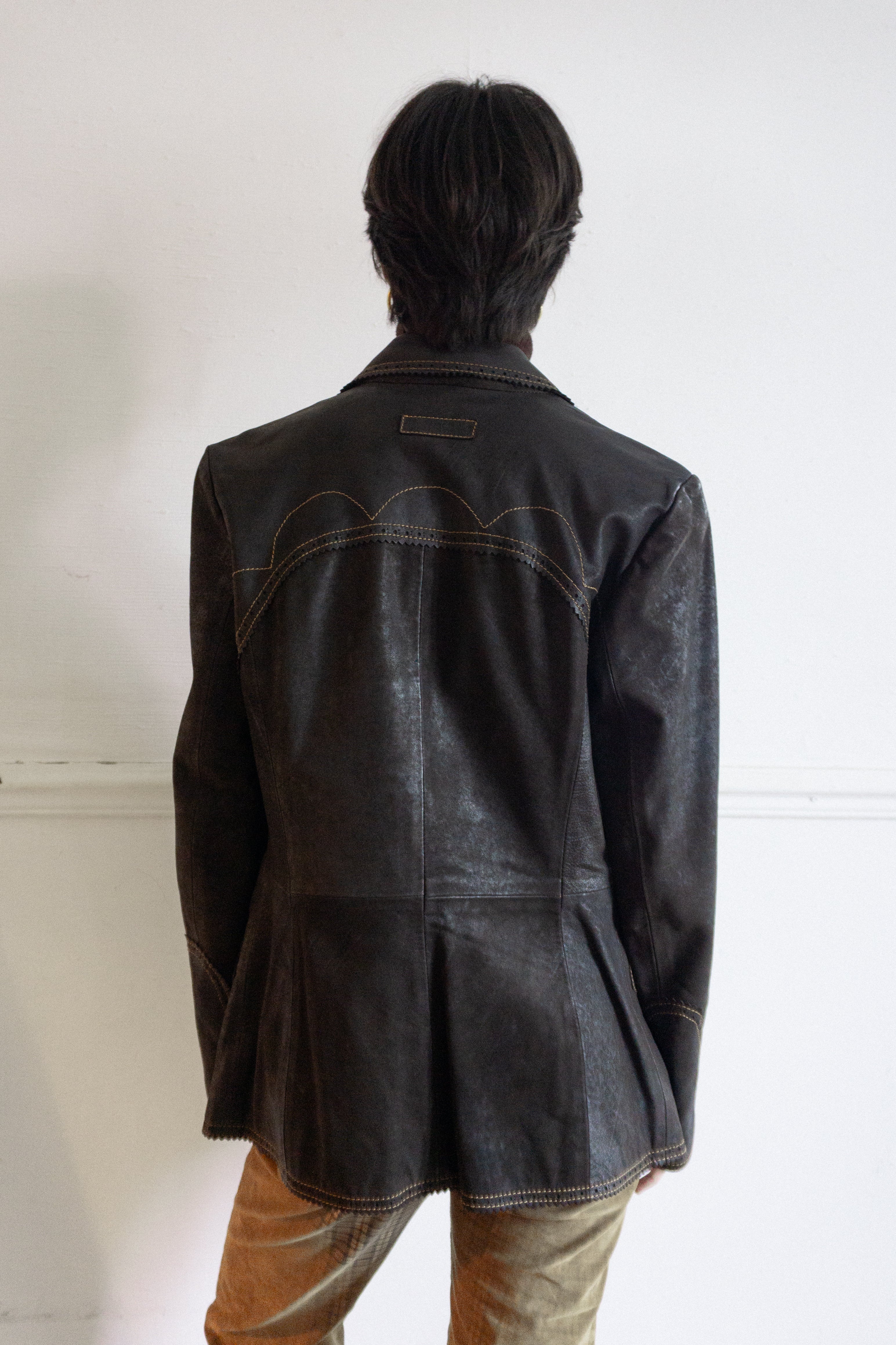 Veste Blazer en Cuir T.38