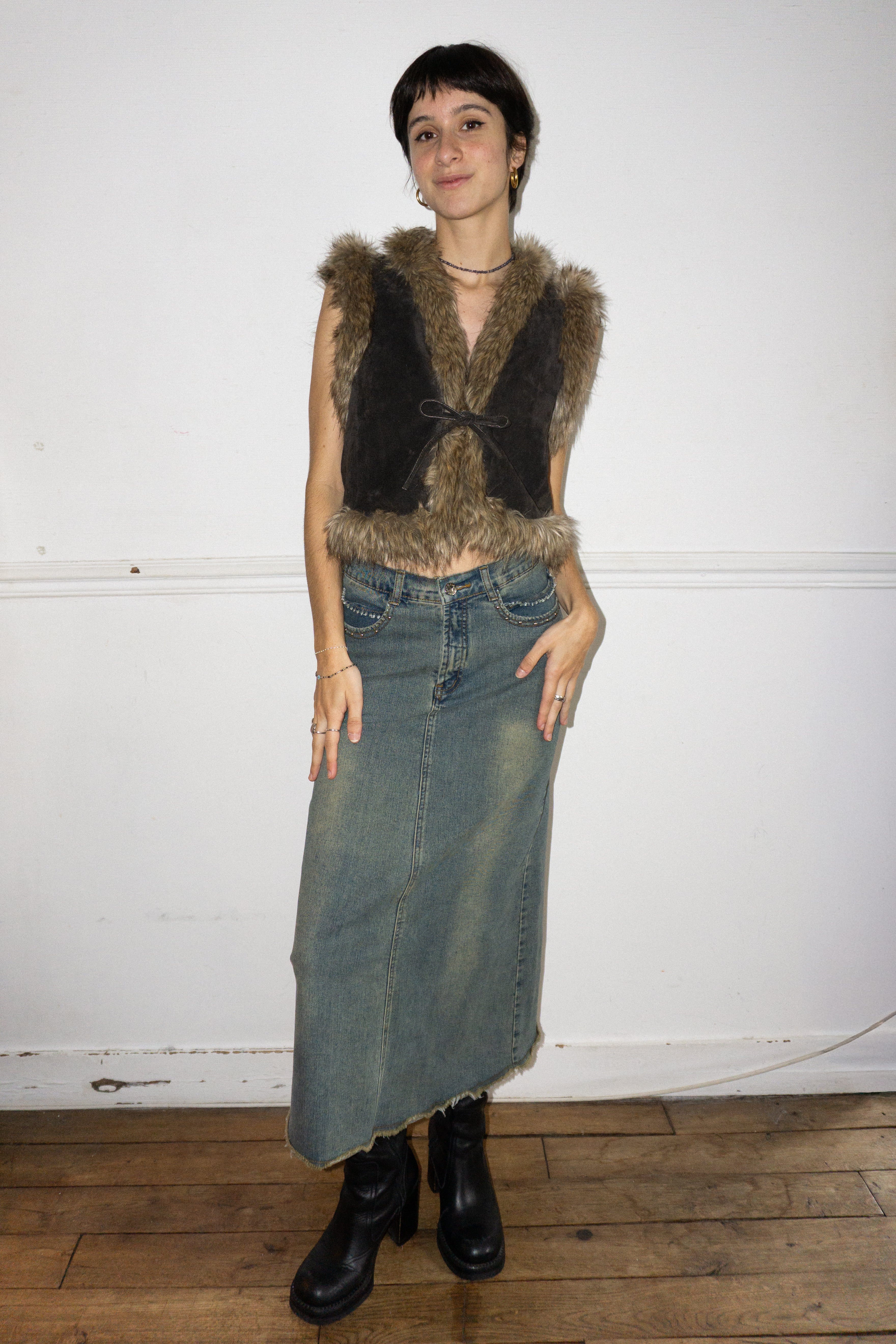 Jupe en Jean Délavée T.36