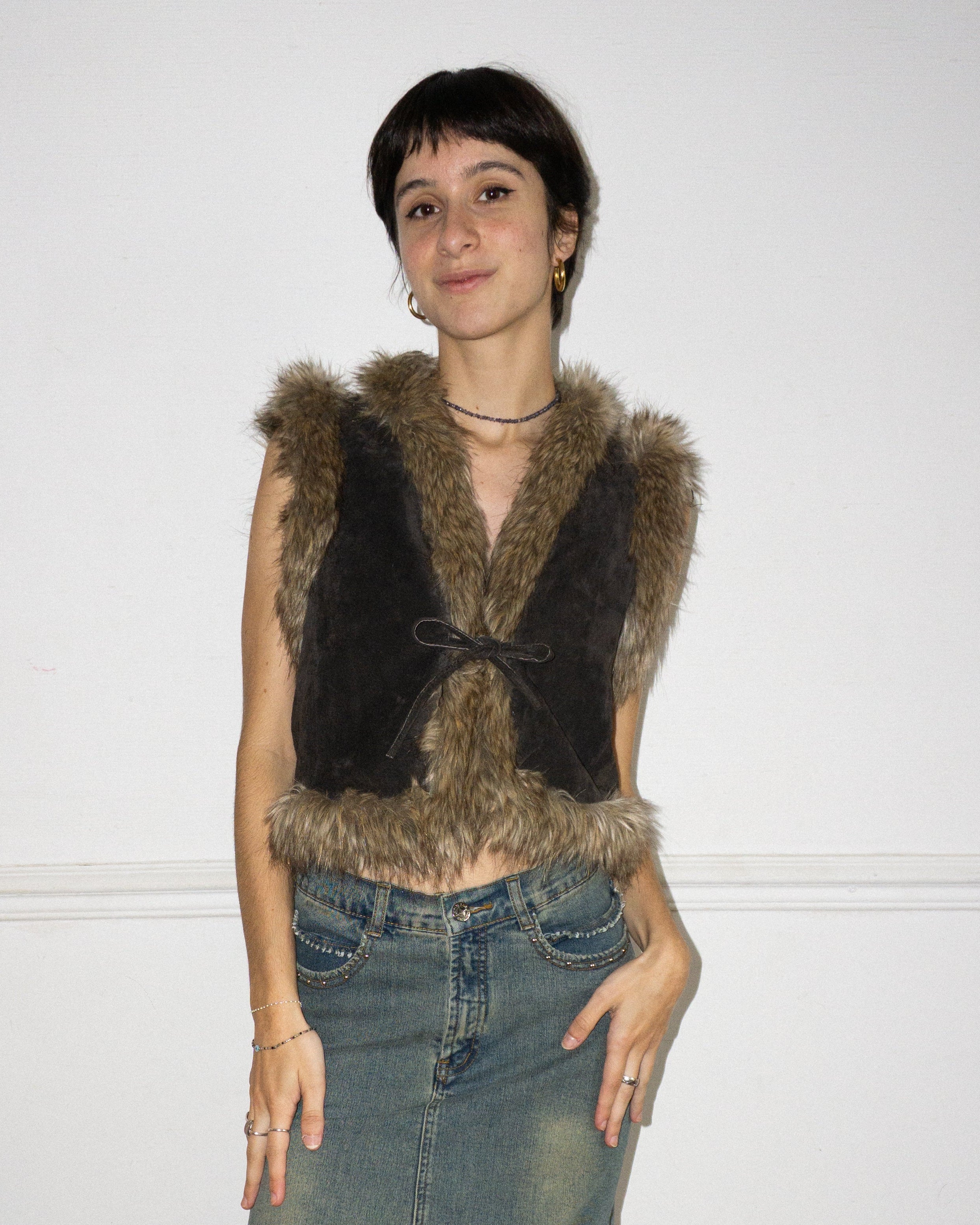 Gilet Peau Sans Manche T.36/38