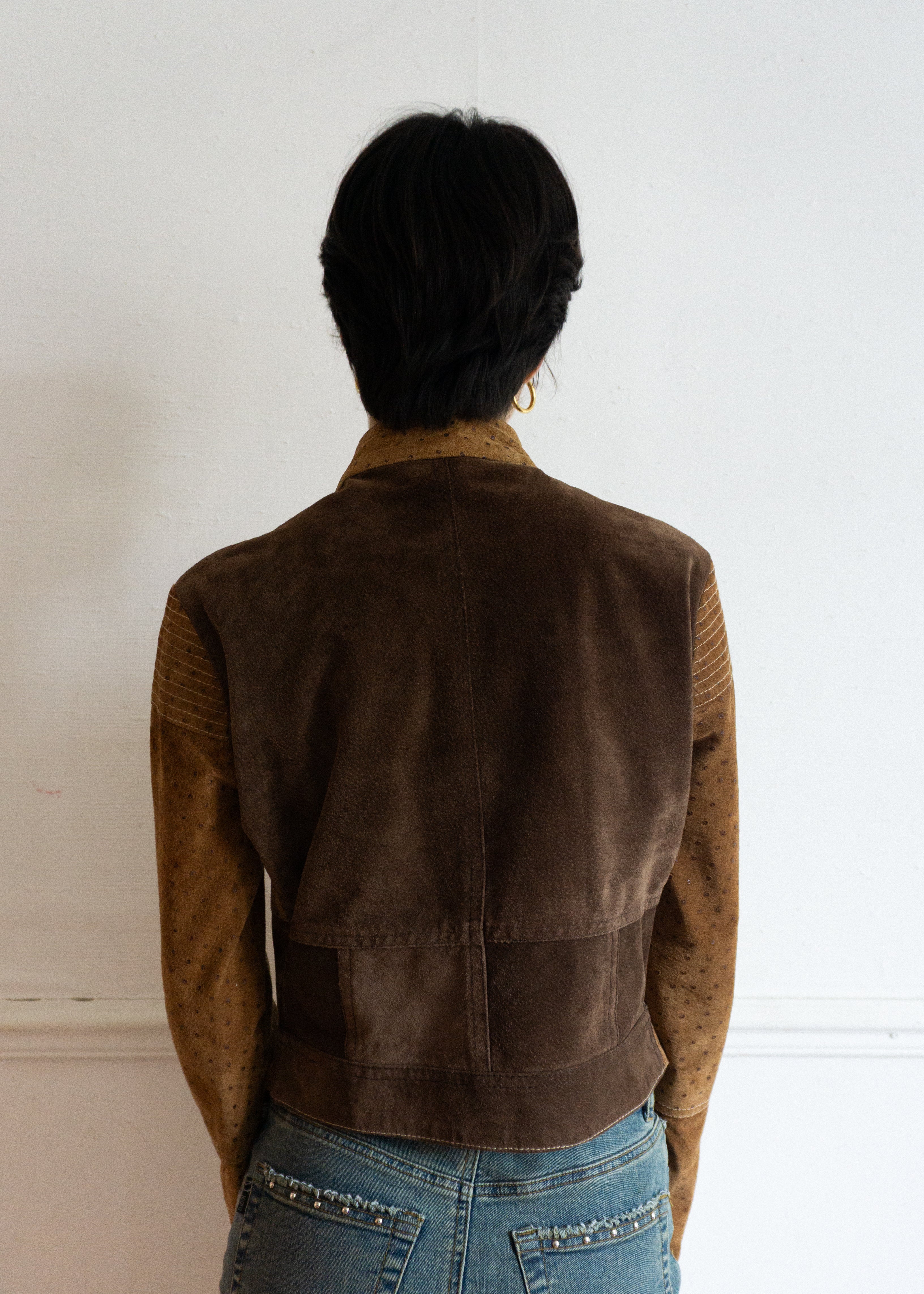 Veste en Cuir Bicolore T.38