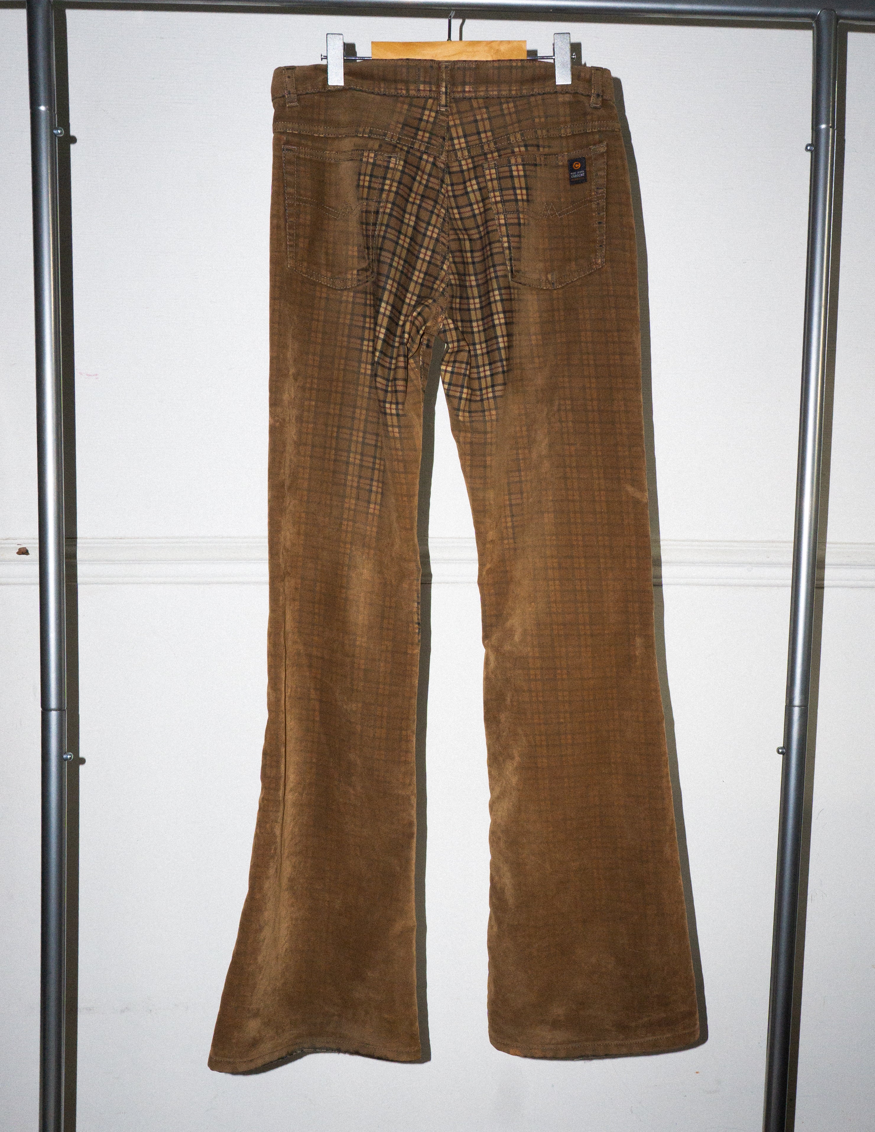 Pantalon à Carreaux et Velours T.34
