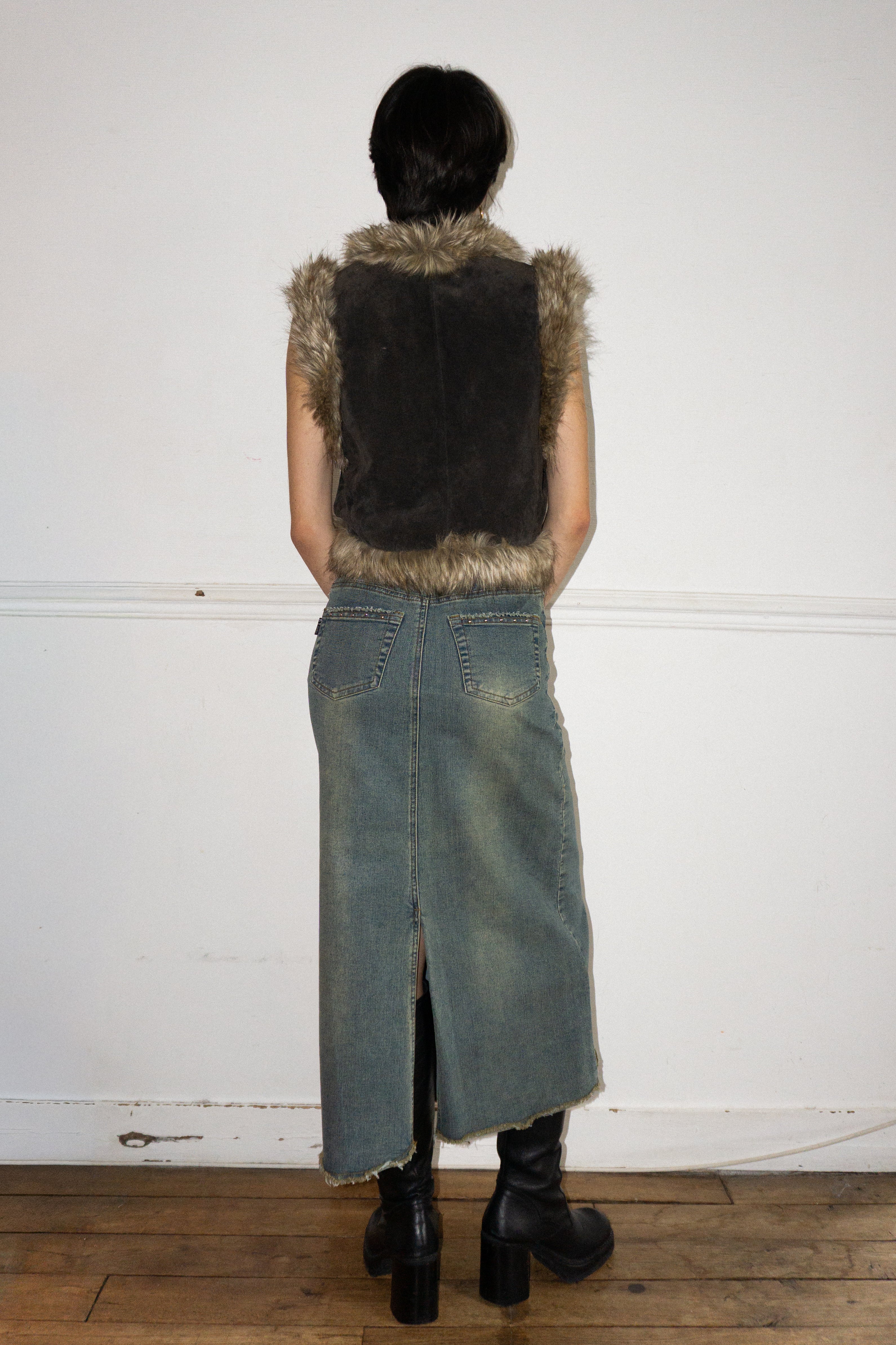 Jupe en Jean Délavée T.36