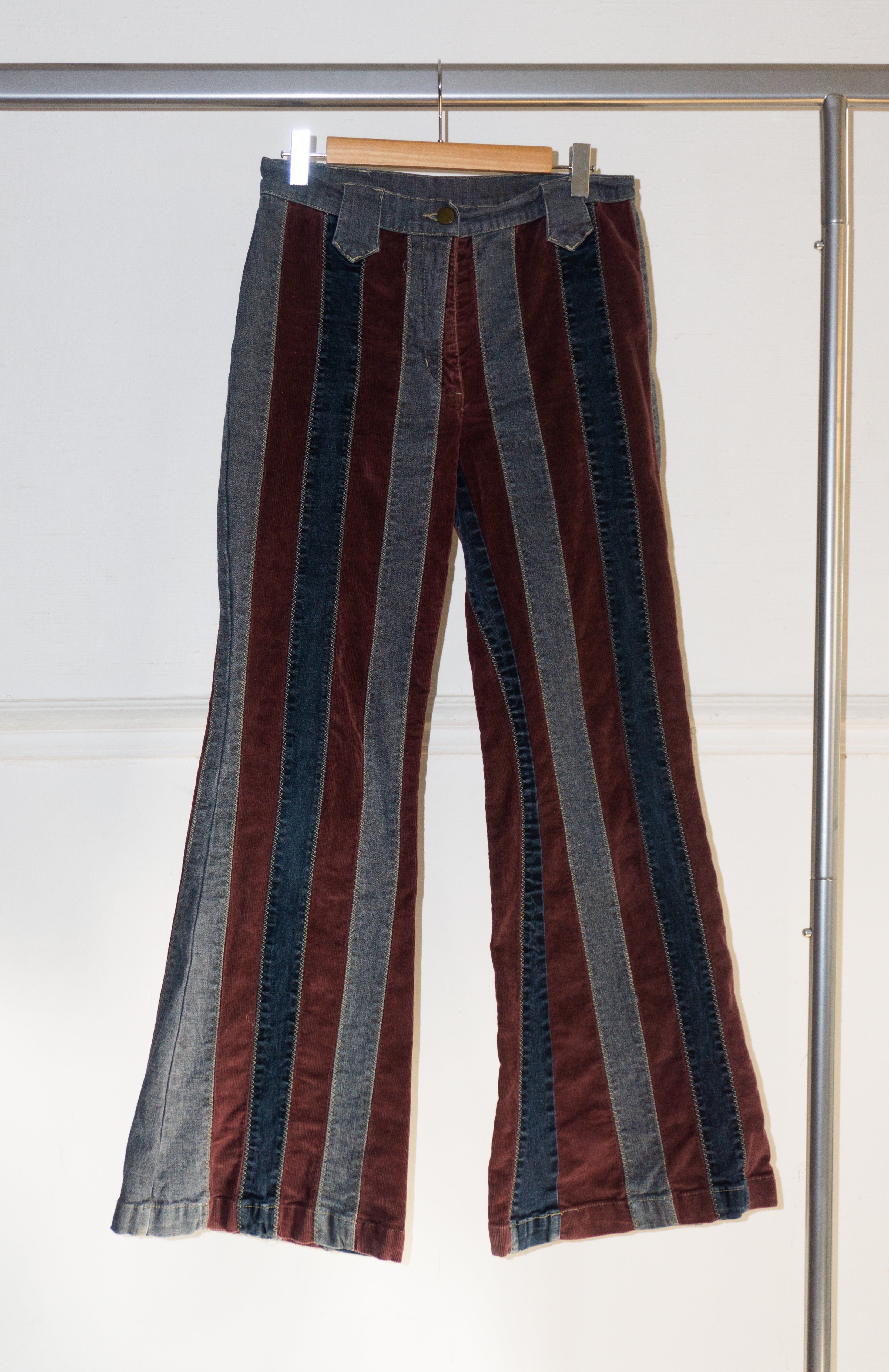 Pantalon Patchwork Rayé T.38