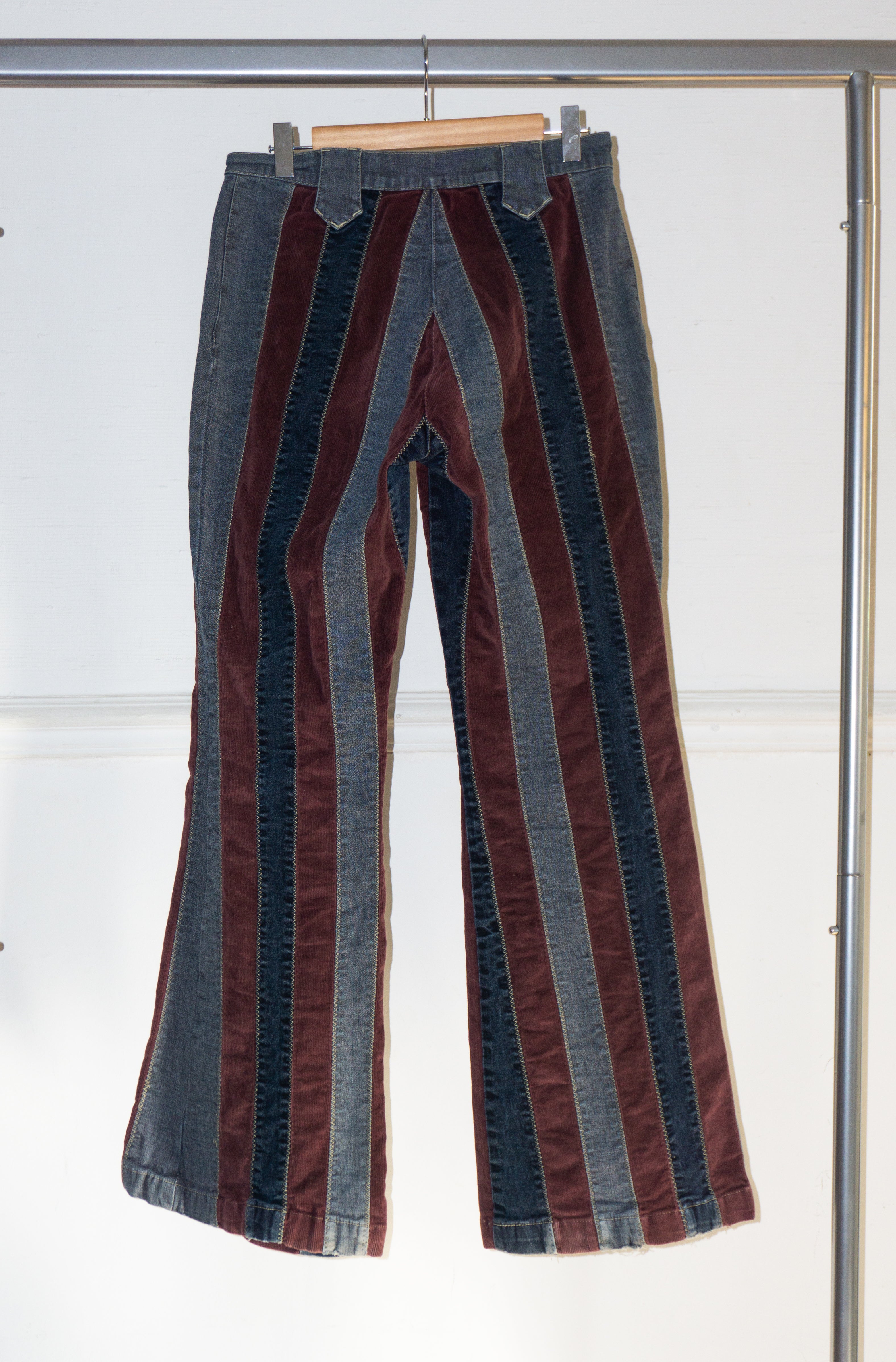 Pantalon Patchwork Rayé T.38
